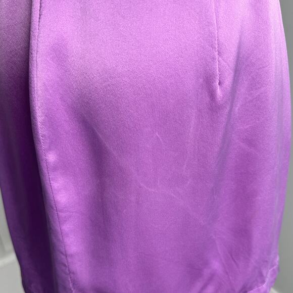 The Sei Asymmetrical Draped Mini Dress One Shoulder Silk Satin Purple size 4 - Picture 11 of 14